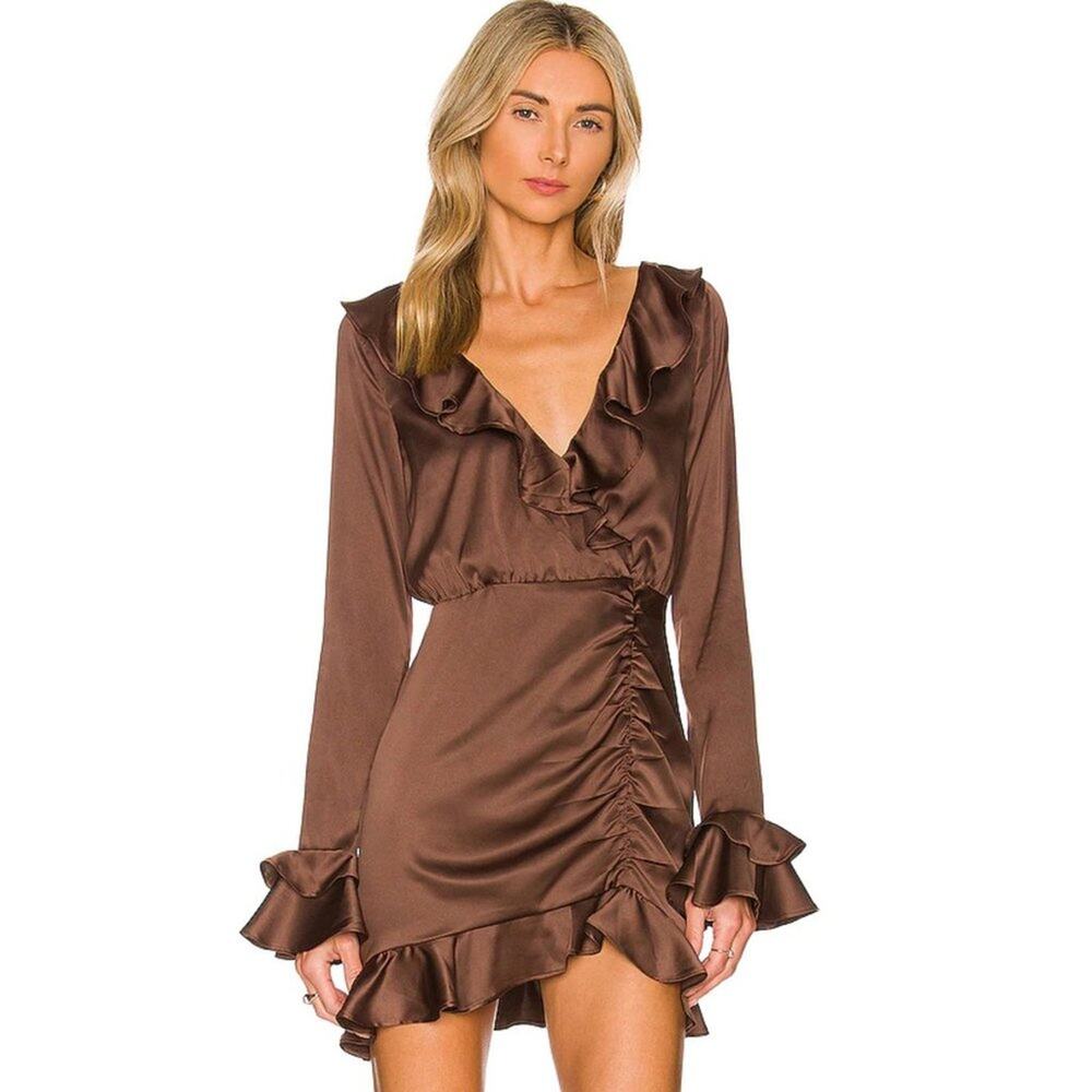 Majorelle Nelly Mini Dress in Brown NWOT Size Small